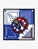 Foulard America bleu et blanc 90x90