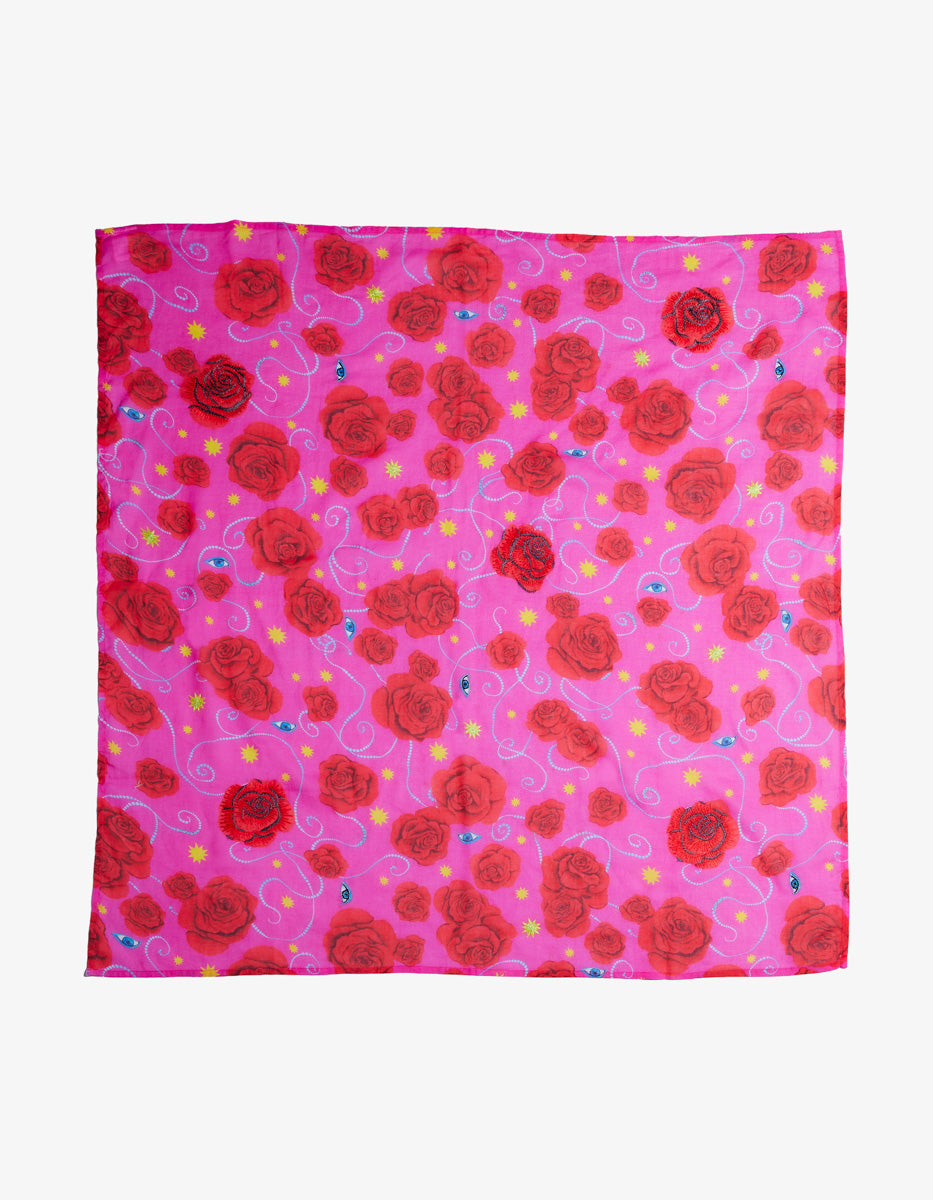 Grand bandana en coton imprimé