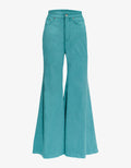 High Waisted Flare Suede Trousers