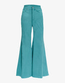 Pantalon évasé en daim taille haute