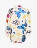 Chemise de camp boutonnée Ivory Peace Party