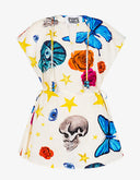 Mini-caftan imprimé Ivory Peace Party