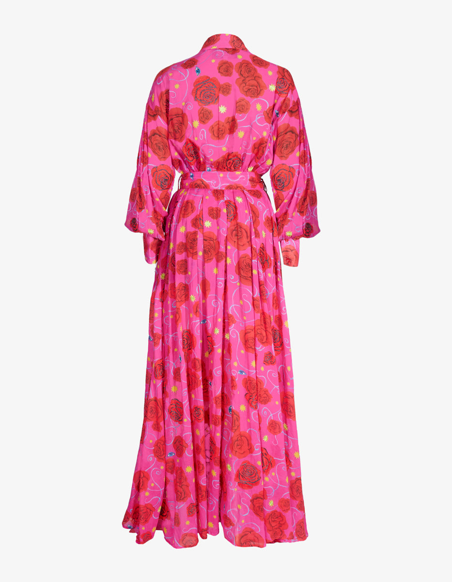 Pink Celestial Emboridered Maxi Dress