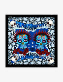 Foulard Crânes Bleus 45 x 45 Coton