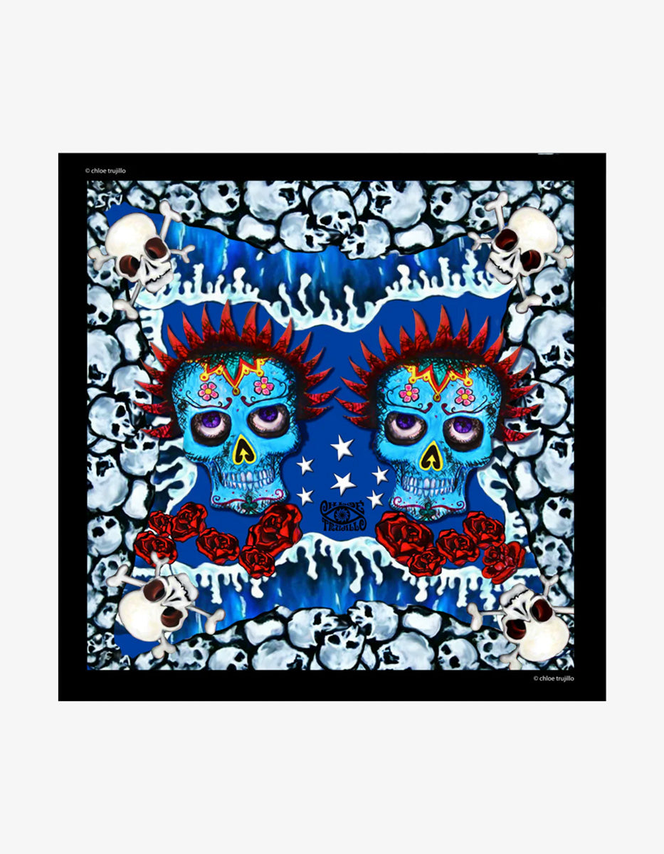 Skulls Blue Foulard