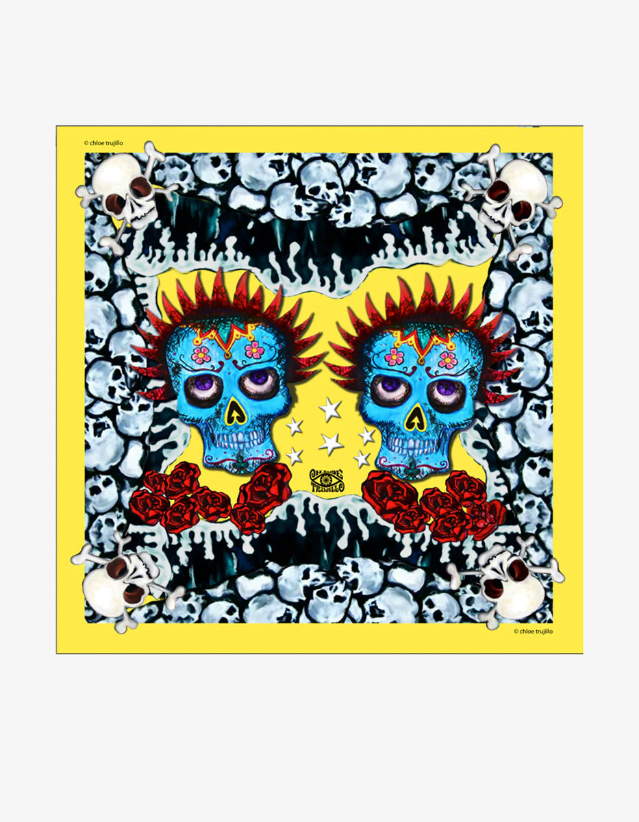 Skulls Yellow Foulard