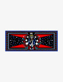 Foulard America noir et rouge l 45 x 45 Soie
