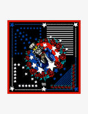 Foulard America noir et rouge l 45 x 45 Soie