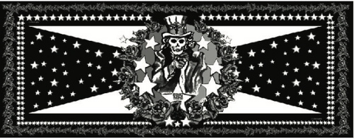 America Black and White Foulard 180 x 70 Cotton